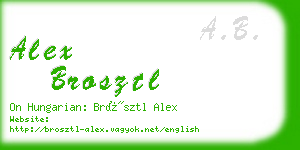 alex brosztl business card